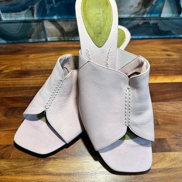 Sesto Meucci Blush Pink Open Toe Heels - Picture 3 of 13